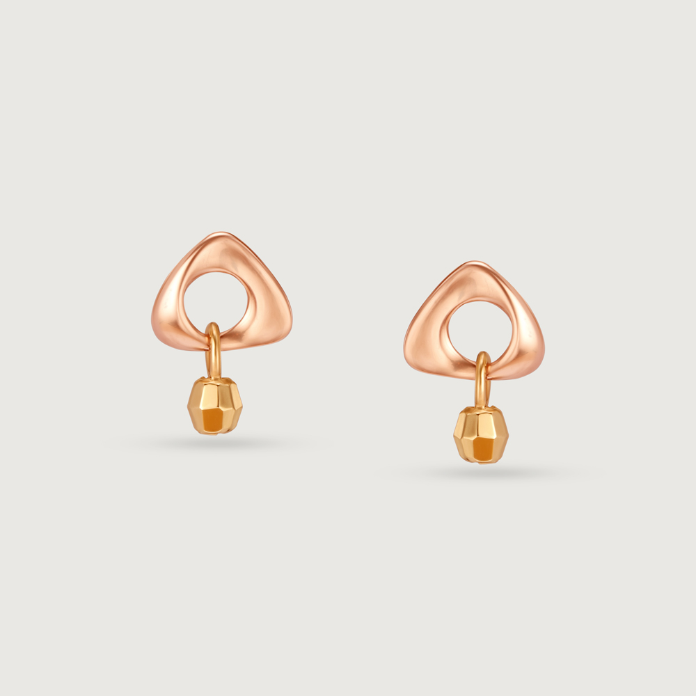 Buy Kt Yellow Rose Gold Sparkle Glam Stud Earrings Online Mia By