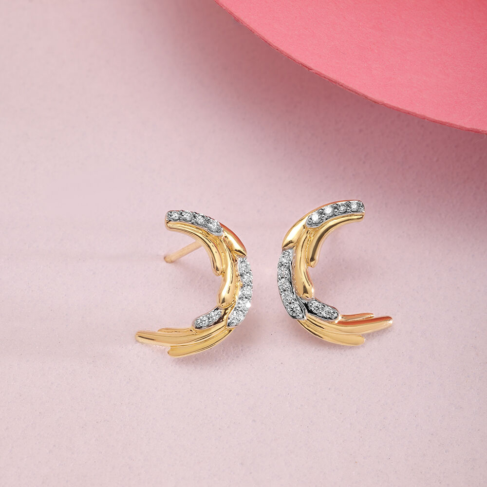 14K Rose Gold Huggie Earrings, Diamond Earrings, 14K Rose Gold Hoops – AMYO  Jewelry