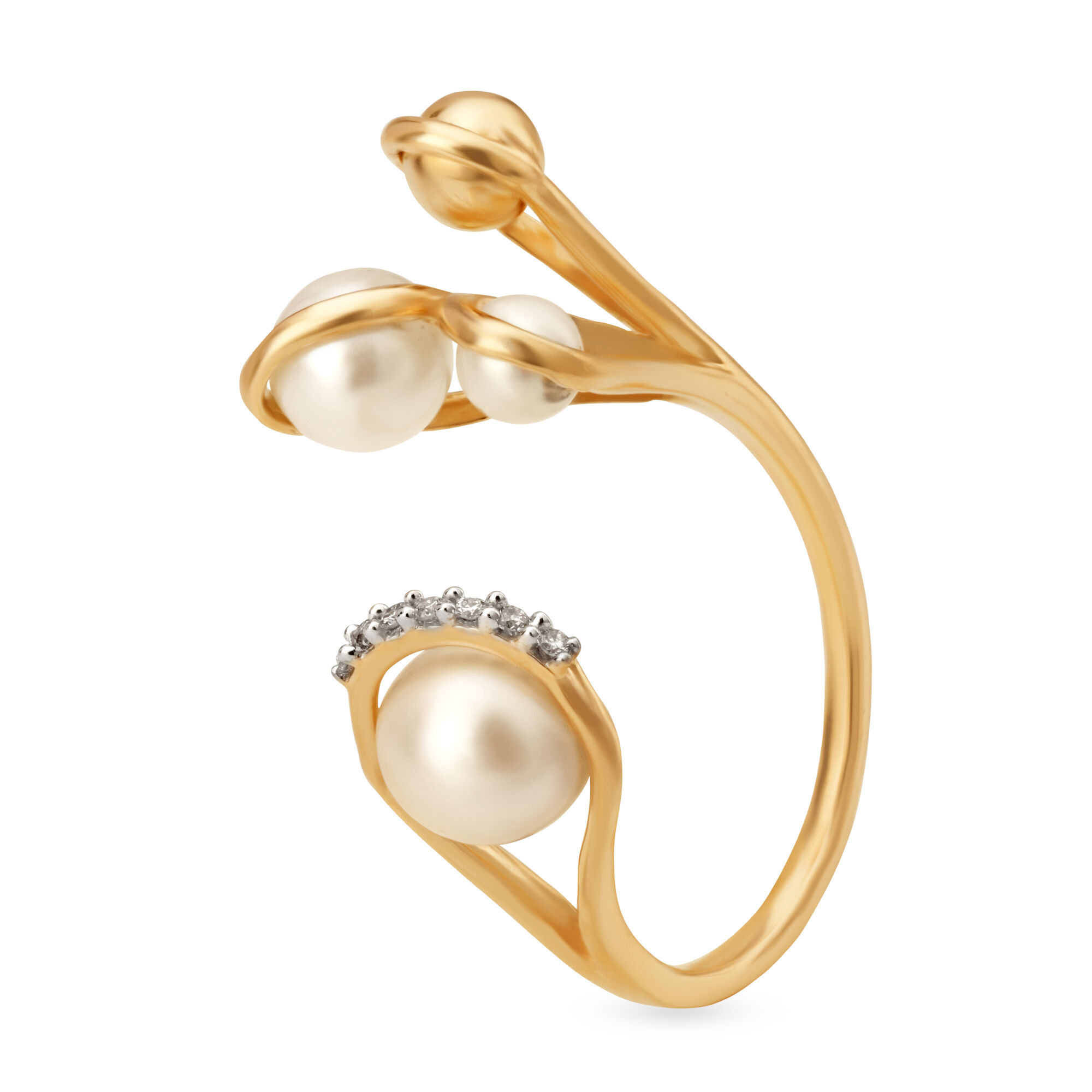 Beautiful Peacock Pearl Finger Ring - South India Jewels