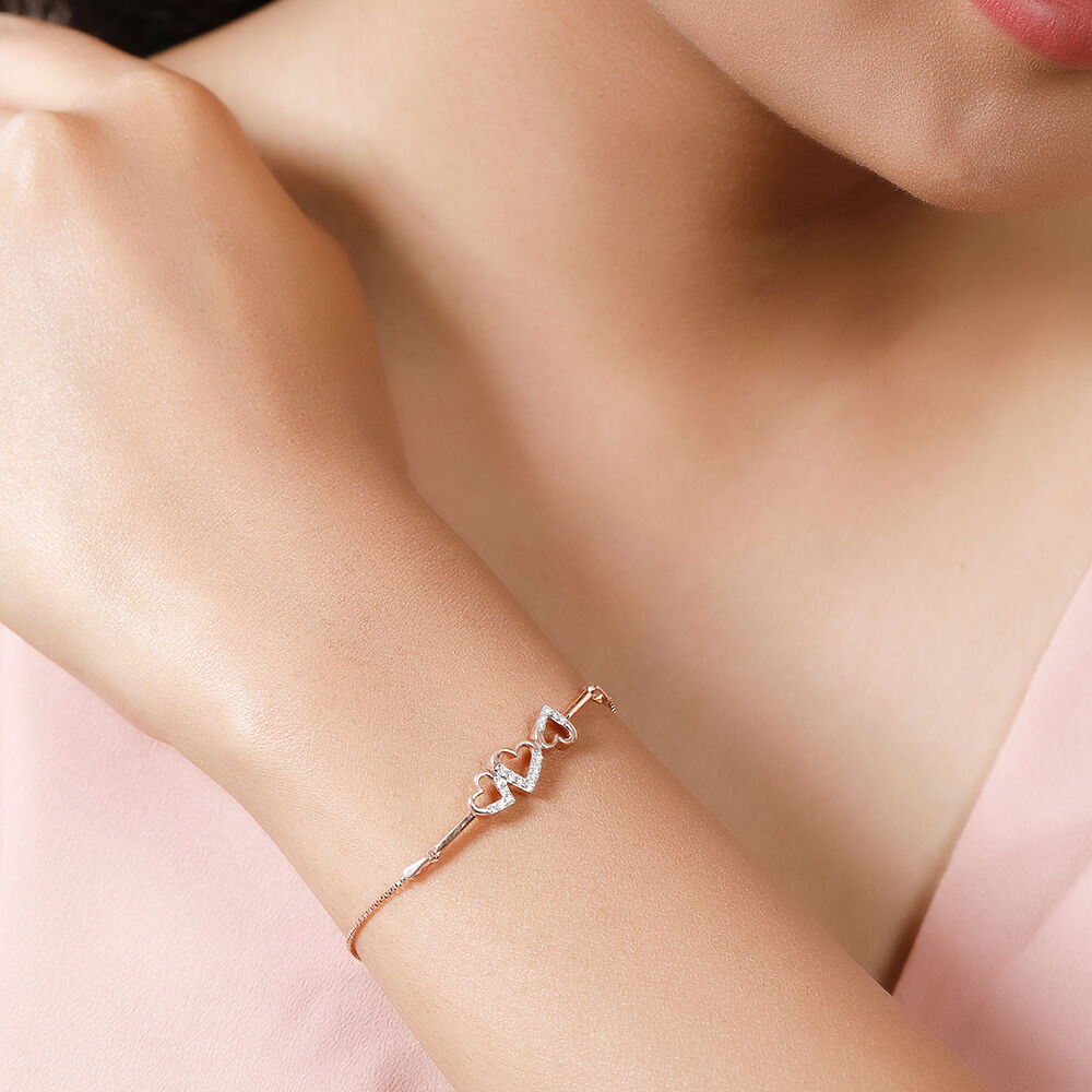 Buy Curved Line Design Rose Gold Bracelet Online - Brantashop