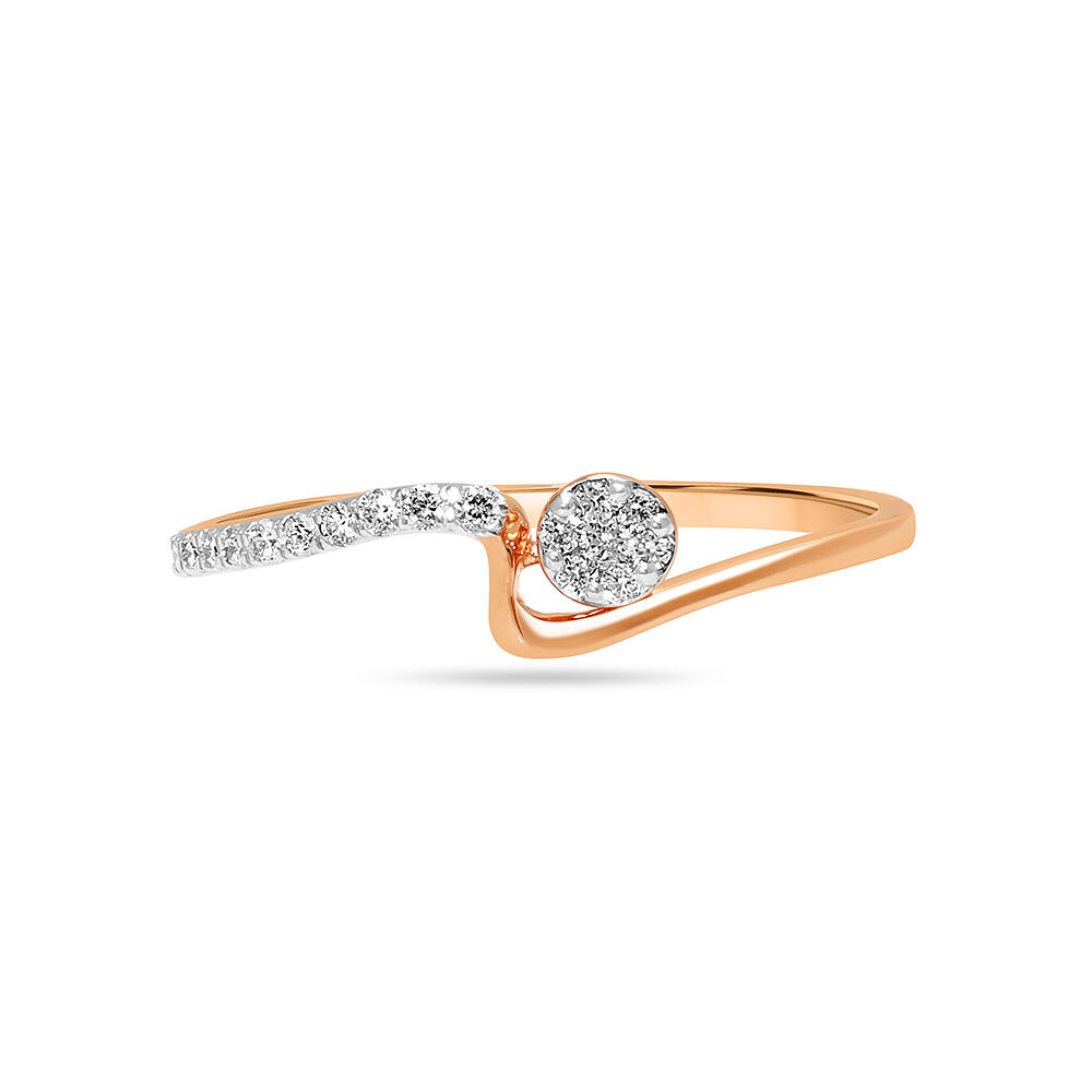14KT Rose Gold Triangle Tango Diamond Finger Ring