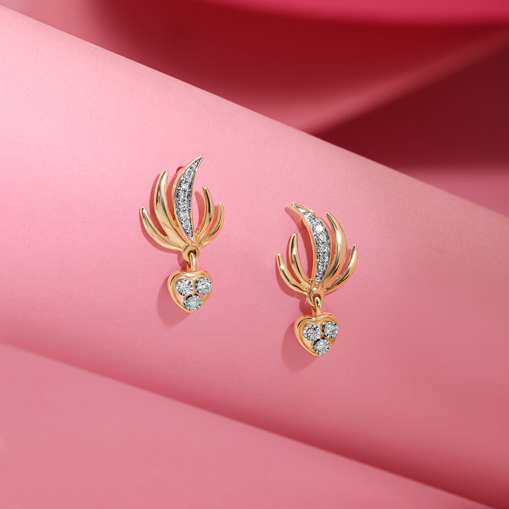 Yellow Gold Diamond Stud Earrings at Rs 40958/pair | Earring in Haridwar |  ID: 13884089955
