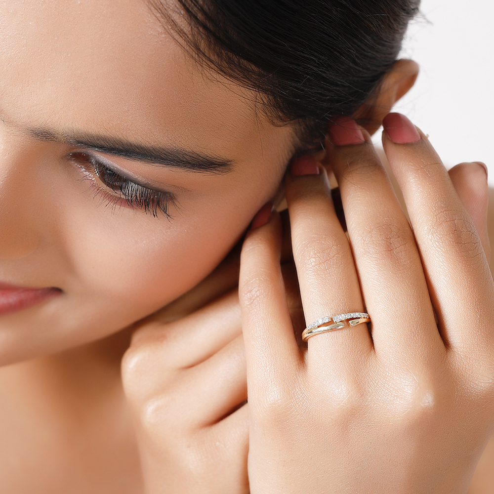 Gold Ocean's Embrace Diamond Ring – GIVA Jewellery